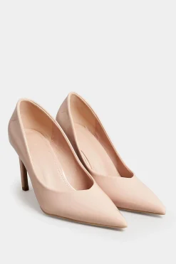 Pixiegirl Pixiegirl Nude Patent Pointed Court Shoes In Standard Fit