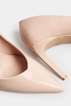 Pixiegirl Pixiegirl Nude Patent Pointed Court Shoes In Standard Fit