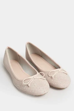 Pixiegirl Pixiegirl Nude Diamante Ballerina Pumps In Standard Fit