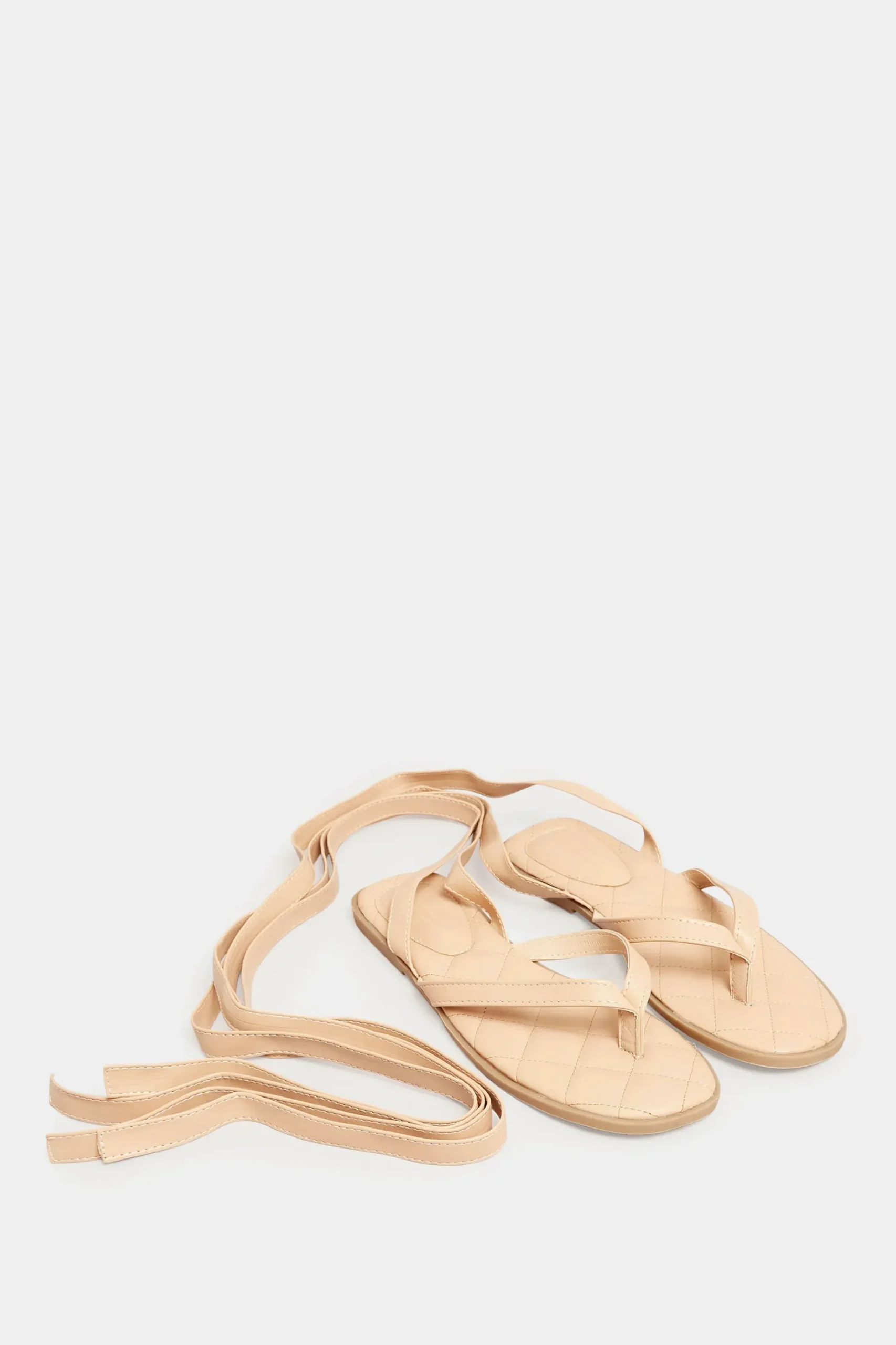 Pixiegirl Pixiegirl Nude Ankle Tie Sandals In Standard Fit