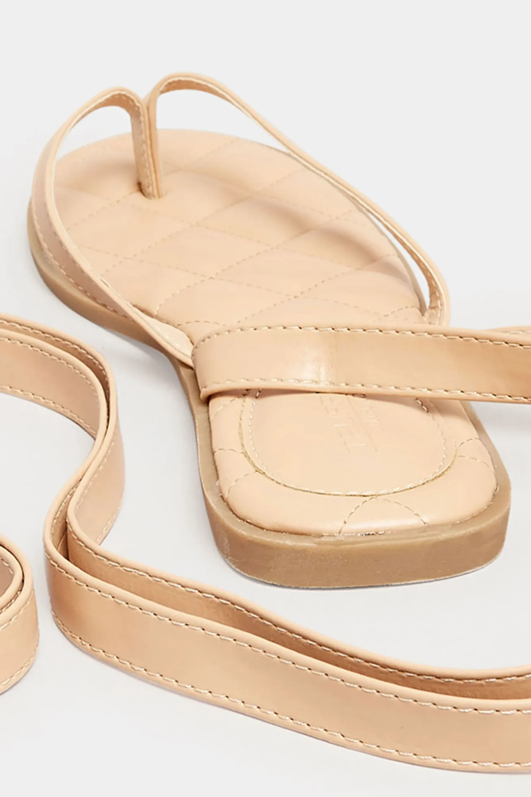 Pixiegirl Pixiegirl Nude Ankle Tie Sandals In Standard Fit