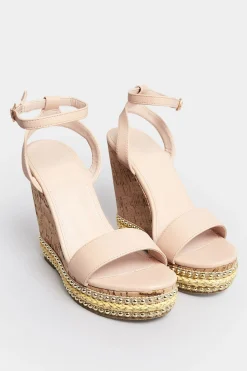 Pixiegirl Pixiegirl Nude High Wedge Heels In Standard Fit