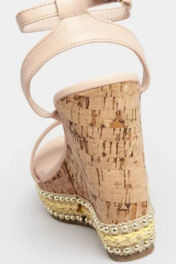 Pixiegirl Pixiegirl Nude High Wedge Heels In Standard Fit