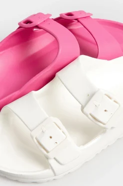 Pixiegirl Pixiegirl Pink Two Strap Sliders In Standard Fit