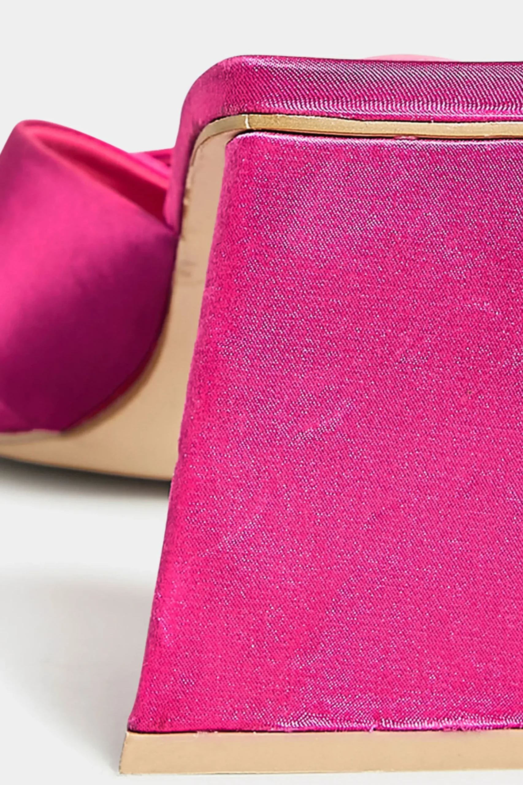Pixiegirl Pixiegirl Pink Satin Crossover Heeled Mules In Standard Fit
