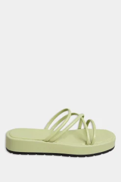 Pixiegirl Pixiegirl Sage Green Strappy Flatform Sandals In Standard Fit