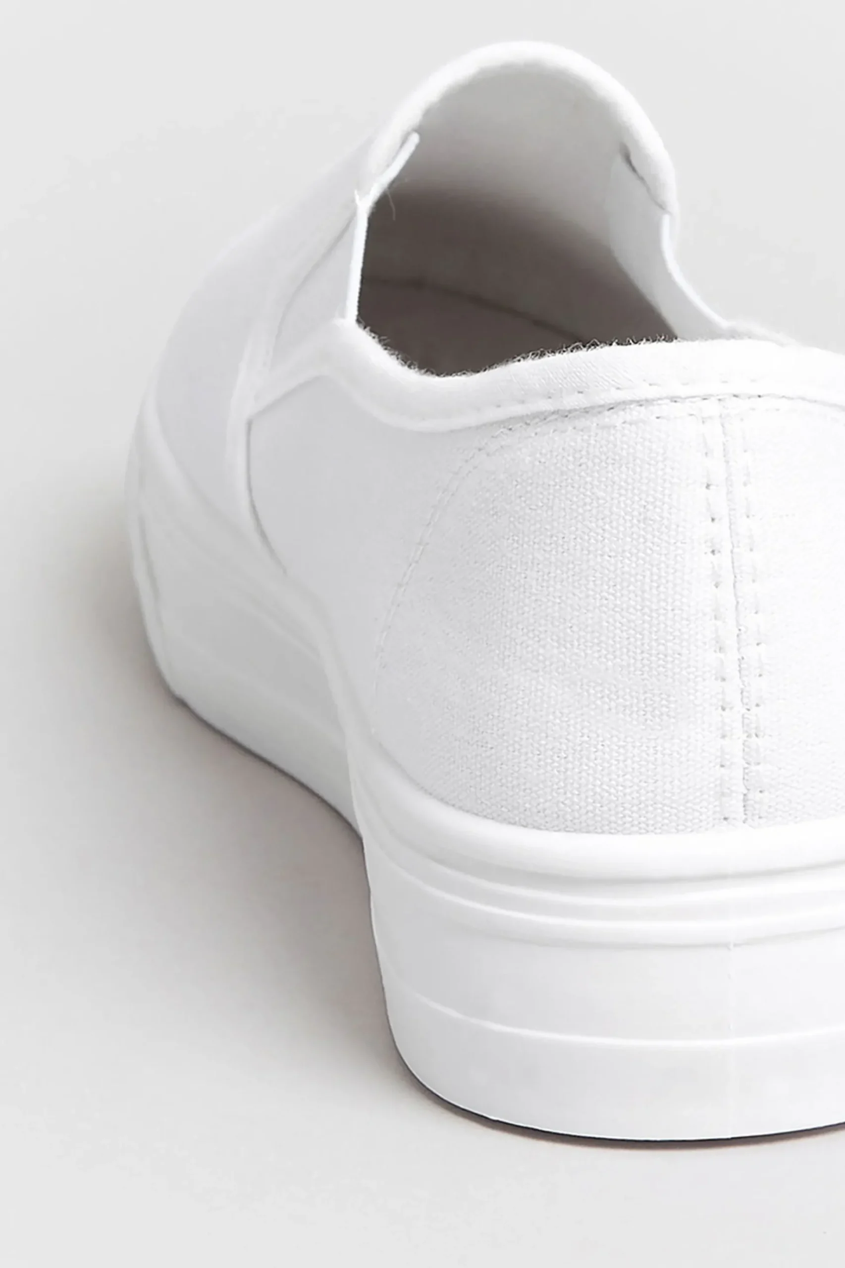 Pixiegirl Pixiegirl White Canvas Slip On Flatform Trainers In Standard Fit