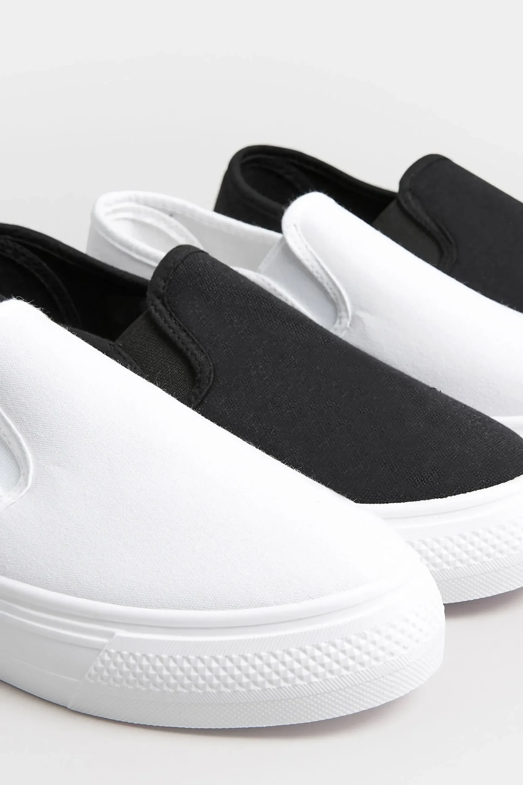 Pixiegirl Pixiegirl White Canvas Slip On Flatform Trainers In Standard Fit