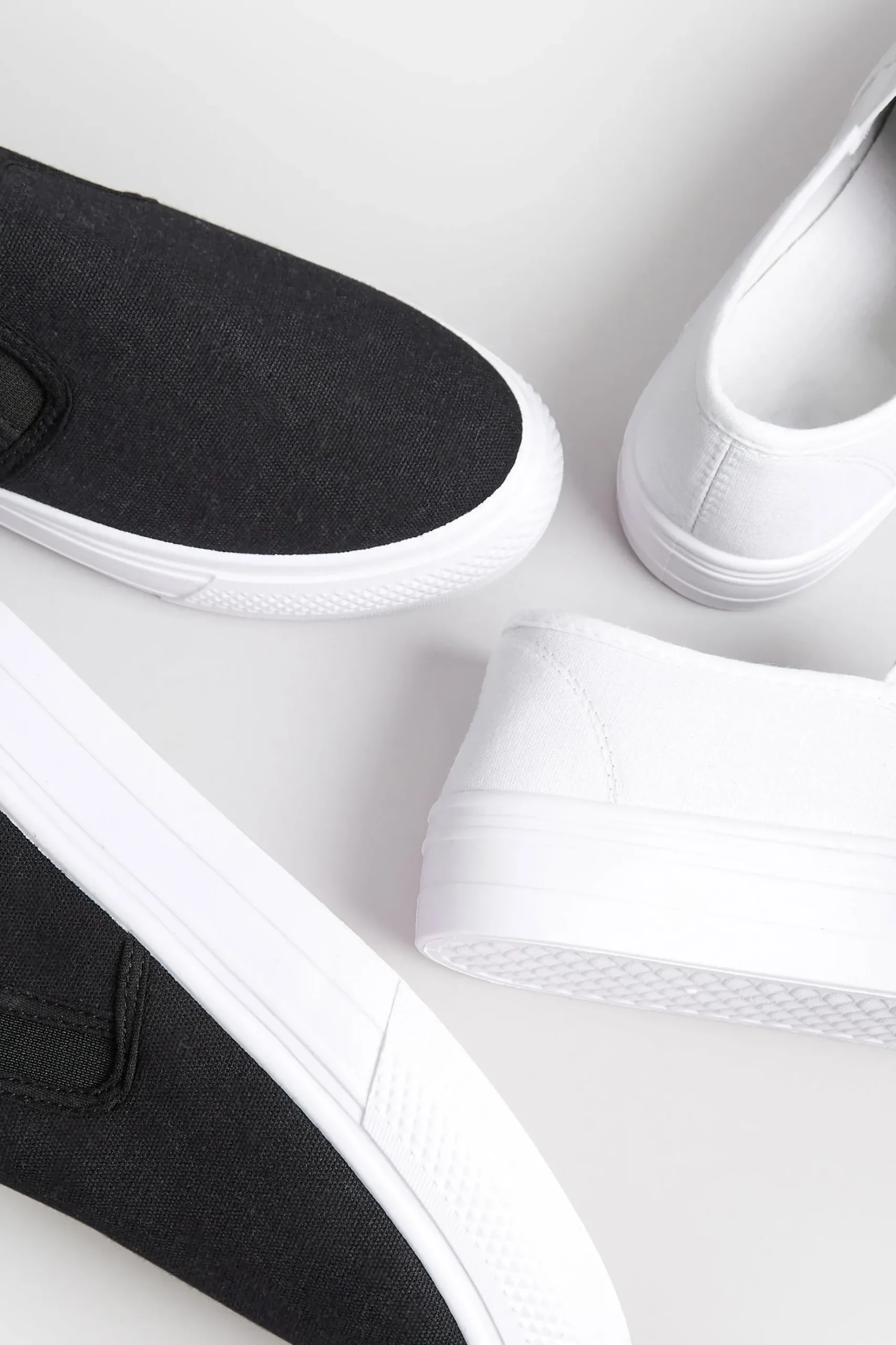 Pixiegirl Pixiegirl White Canvas Slip On Flatform Trainers In Standard Fit
