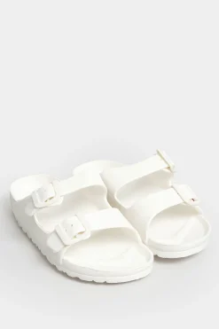 Pixiegirl Pixiegirl White Two Strap Sliders In Standard Fit