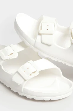 Pixiegirl Pixiegirl White Two Strap Sliders In Standard Fit