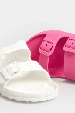 Pixiegirl Pixiegirl White Two Strap Sliders In Standard Fit
