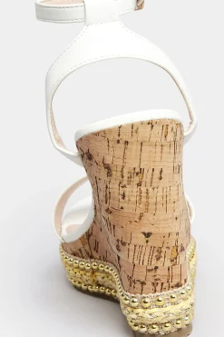 Pixiegirl Pixiegirl White High Wedge Heels In Standard Fit
