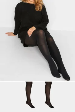 Yours Yours 2 Pack Black 100 Denier Tights