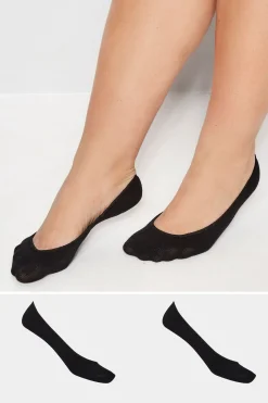 Yours Yours 2 Pack Black Footsie Socks