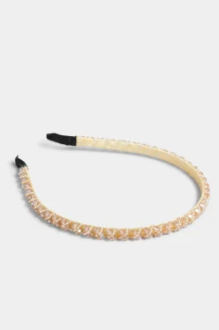 Yours Yours Beige Brown Beaded Thin Headband