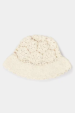 Yours Yours Beige Brown Crochet Bucket Hat