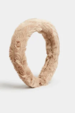 Yours Yours Beige Brown Faux Fur Headband