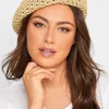 Yours Yours Beige Brown Straw Beret