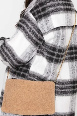 Yours Yours Beige Brown Shearling Teddy Bag
