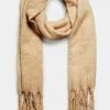 Yours Yours Beige Brown Super Soft Chunky Tassel Scarf