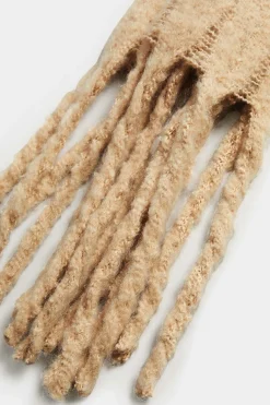 Yours Yours Beige Brown Super Soft Chunky Tassel Scarf