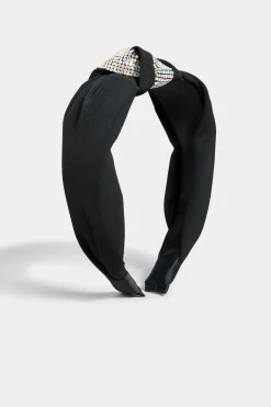 Yours Yours Black & Silver Diamante Knot Headband