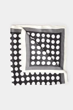 Yours Yours Black & White Polka Dot Print Scarf