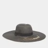 Yours Yours Black 'Blessed' Floppy Straw Hat