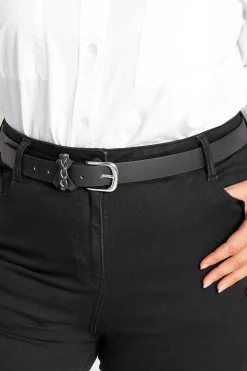 Yours Yours Black Braided Belt