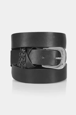 Yours Yours Black Braided Belt