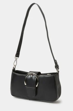 Yours Yours Black Buckle Front Shoulder Bag