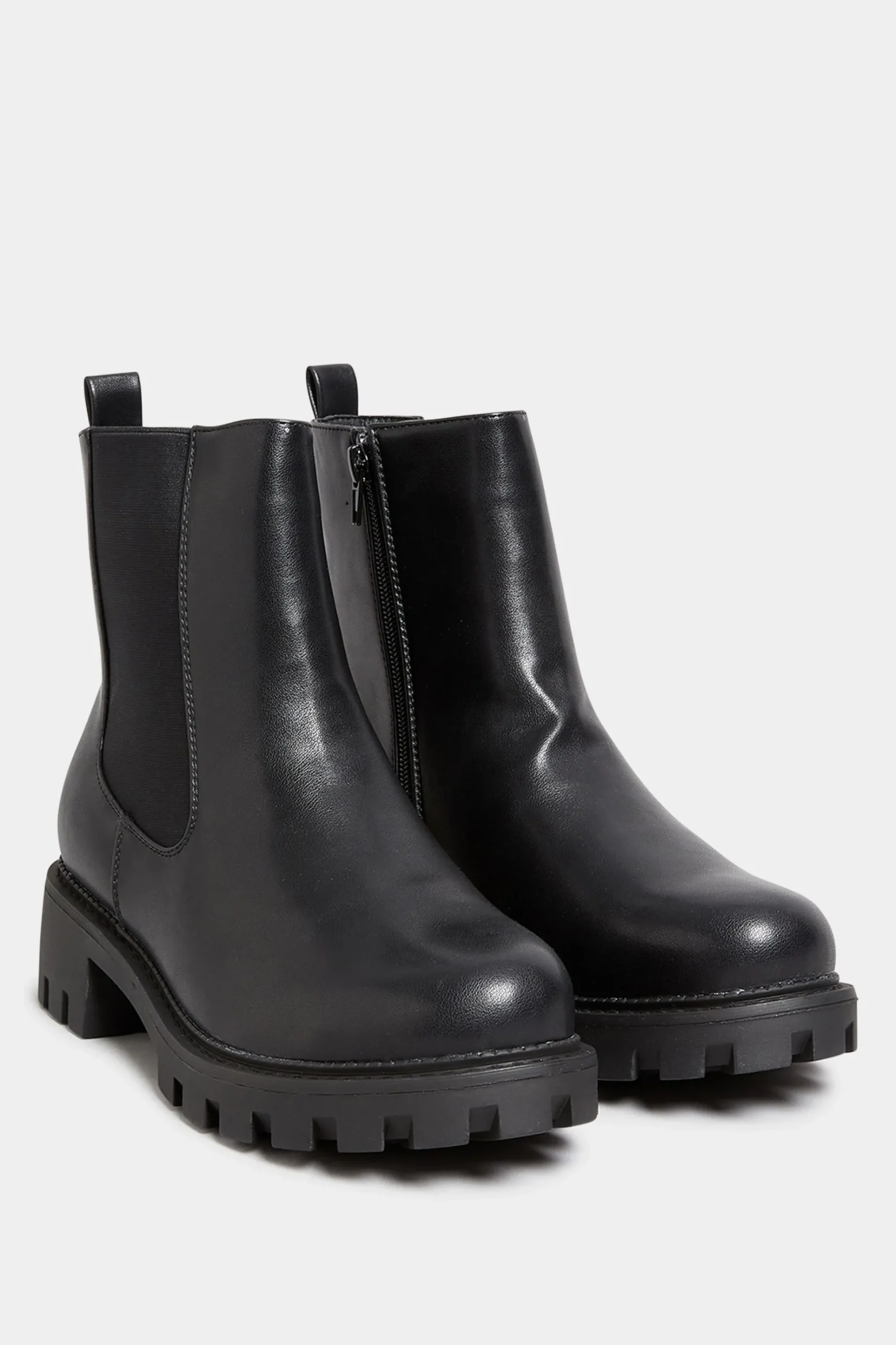 Yours Yours Black Chunky Chelsea Boots In Wide E Fit & Extra Wide Eee Fit