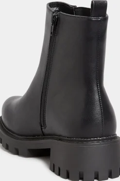 Yours Yours Black Chunky Chelsea Boots In Wide E Fit & Extra Wide Eee Fit