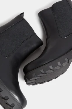 Yours Yours Black Chunky Chelsea Boots In Wide E Fit & Extra Wide Eee Fit