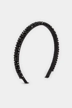 Yours Yours Black Crystal Beaded Headband