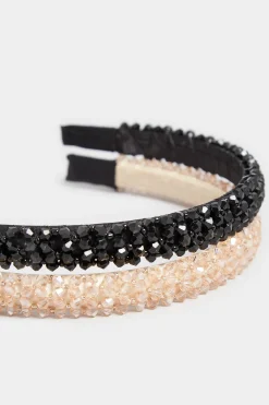 Yours Yours Black Crystal Beaded Headband