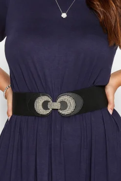 Yours Yours Black Double Circle Wide Belt