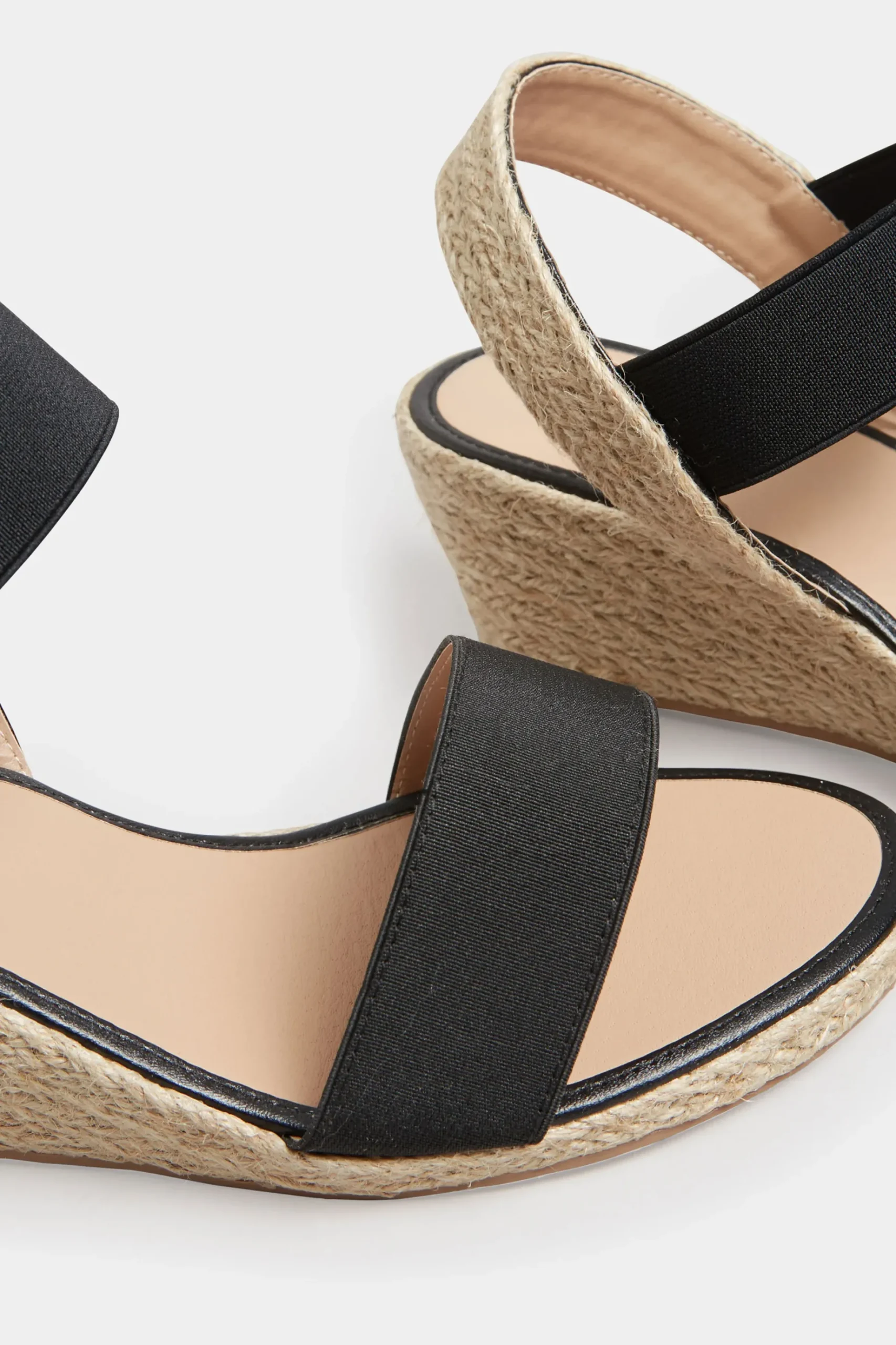 Yours Yours Black Espadrille Wedge Sandals In Wide E Fit & Extra Wide Eee Fit
