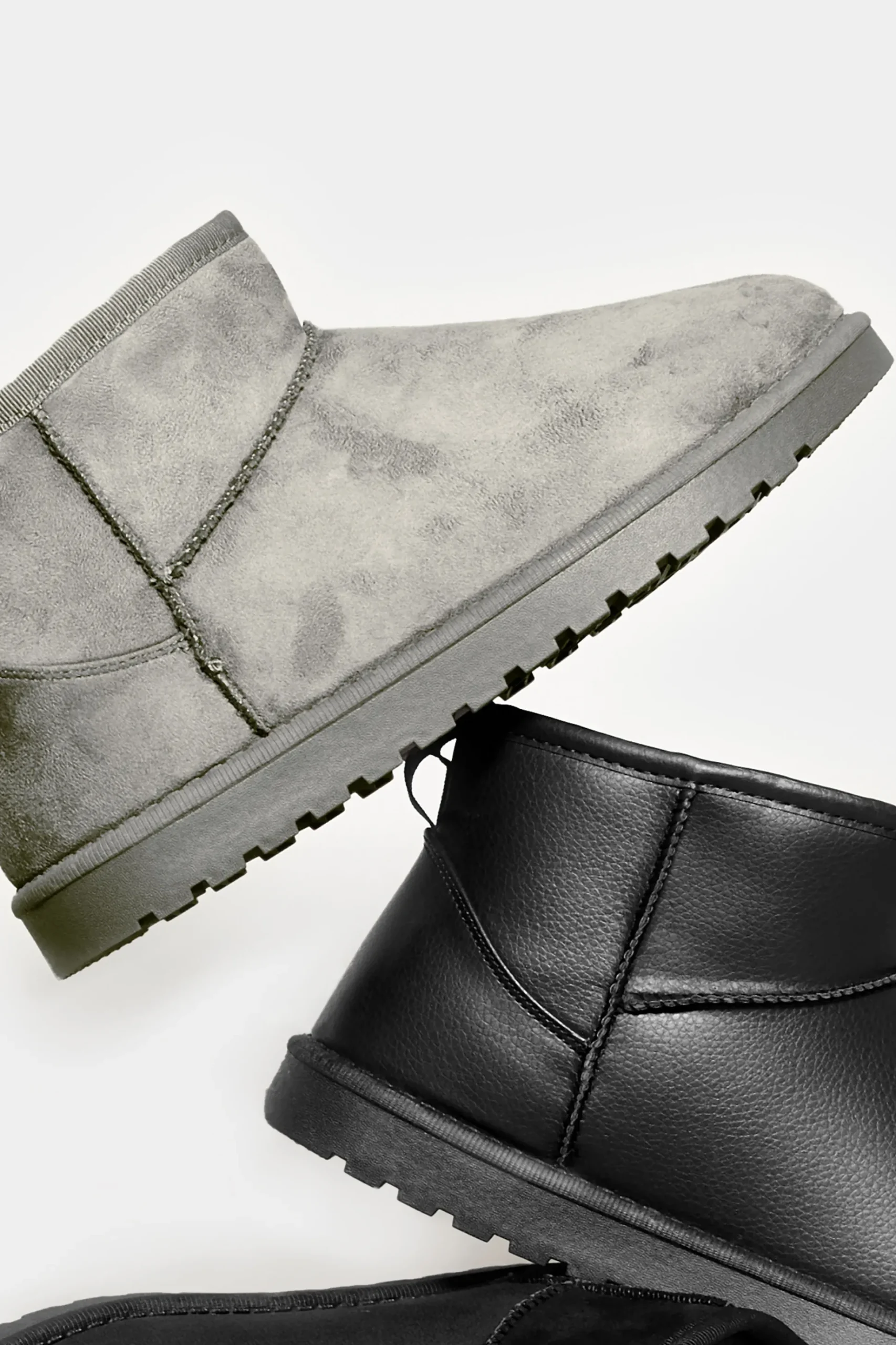 Yours Yours Black Faux Leather Faux Fur Lined Ankle Boots In Extra Wide Eee Fit