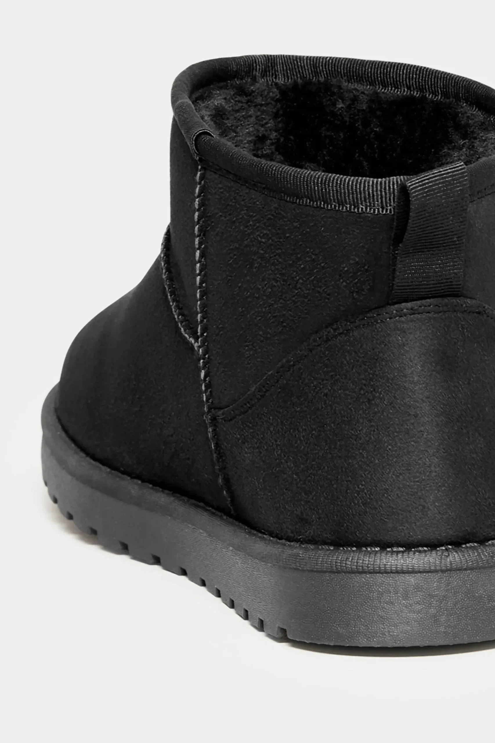 Yours Yours Black Faux Suede Faux Fur Lined Ankle Boots In Wide E Fit & Extra Wide Eee Fit