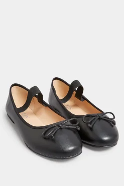 Yours Yours Black Mary Jane Ballerina Pumps In Wide E Fit & Extra Wide Eee Fit