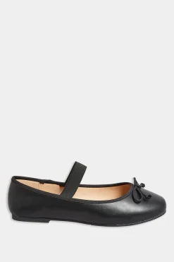 Yours Yours Black Mary Jane Ballerina Pumps In Wide E Fit & Extra Wide Eee Fit