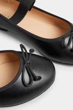 Yours Yours Black Mary Jane Ballerina Pumps In Wide E Fit & Extra Wide Eee Fit