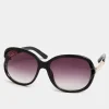 Yours Yours Black Oversized Chain Detail Sunglasses