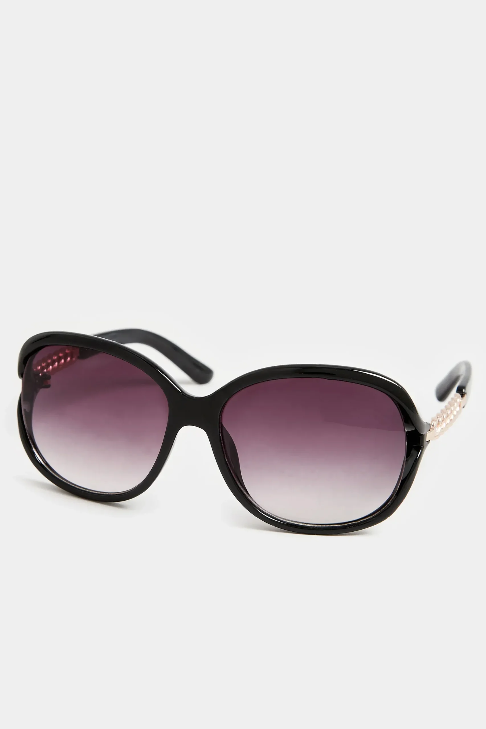 Yours Yours Black Oversized Chain Detail Sunglasses
