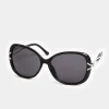 Yours Yours Black Oversized Diamante Knot Sunglasses