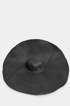 Yours Yours Black Oversized Brim Straw Hat