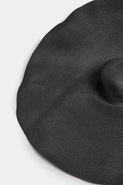 Yours Yours Black Oversized Brim Straw Hat