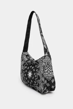 Yours Yours Black Paisley Print Shoulder Bag